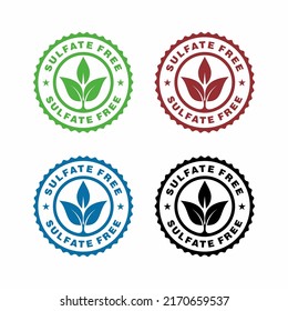 Set of Sulfate free round icon. Symbol for personal care products.