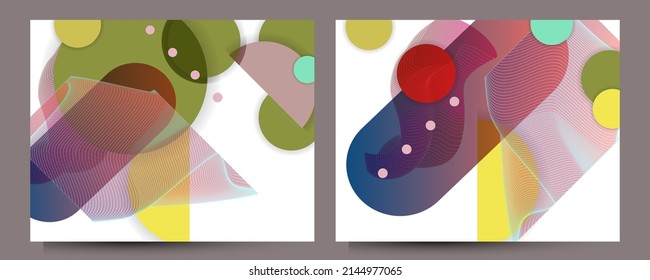 Set Summer Abstract set summer background universal art web header template. Collage made Vector design Eps 10