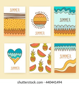 Set of summer abstract card. vector illustration
