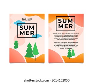 set of summer background or poster design template. summer sale promo background.
