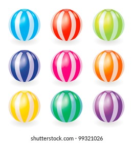 set of summer balloons in deferent colors