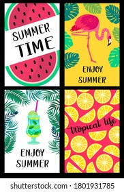 set of summer banners. vector illustration for advertising, parties, sites, sales