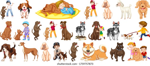 Conjunto de ilustraciones de fondo de playa de verano