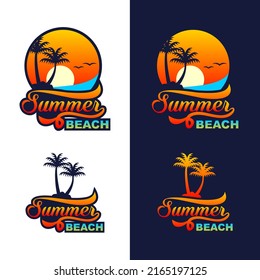 diseño del logotipo de la placa de playa de verano