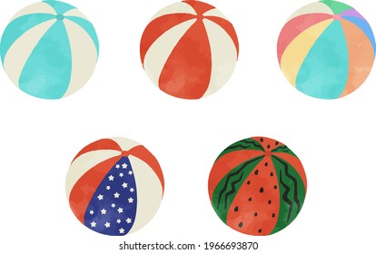 Set of Summer Beach Balls