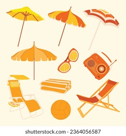 Set of Summer Beach Elements Collection