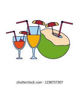 Set of summer cocktails