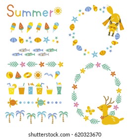 Set of summer decorations