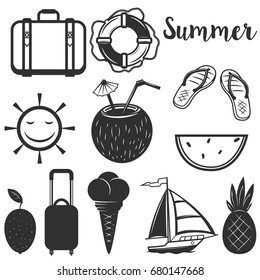 Set of Summer design elements.Vector illustration