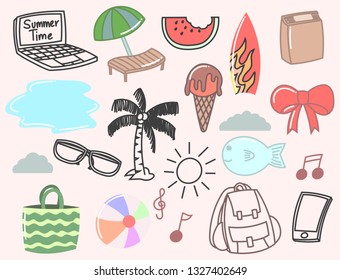 Set of summer doodles