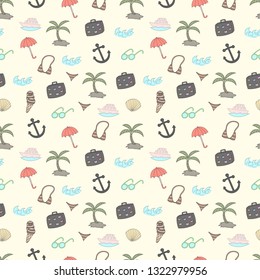 Set of summer, doodles, wallpaper