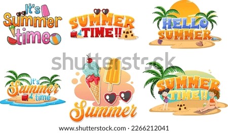 Set of summer element logo illustration