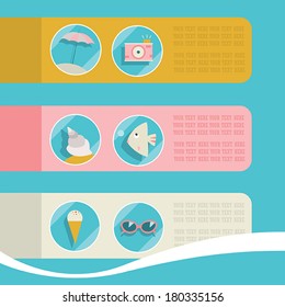 Set of summer elements. Vector illustration