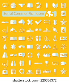 Set of summer flat icons