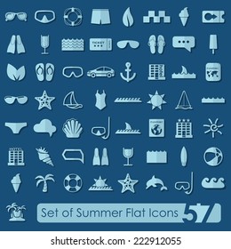 Set of summer flat icons