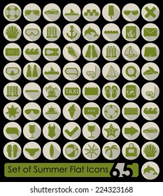 Set of summer flat icons