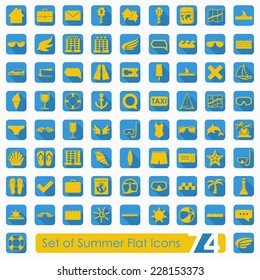 Set of summer flat icons