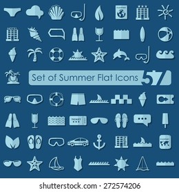 Set of summer flat icons