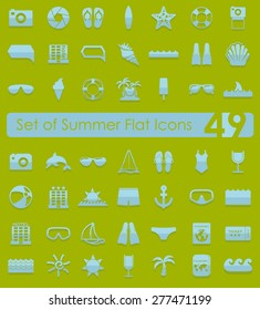Set of summer flat icons