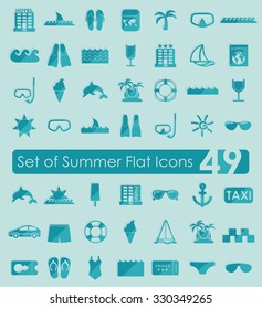 Set of summer flat icons
