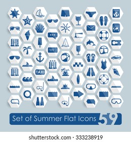 Set of summer flat icons