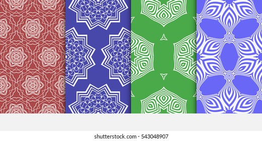 set of Summer floral ornament. Decorative seamless geometric pattern. Template for invitation, wallpaper, textile