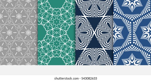 set of Summer floral ornament. Decorative seamless geometric pattern. Template for invitation, wallpaper, textile