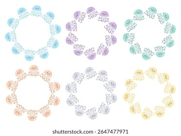 Set summer frames with cute jellyfish. Space for text. For kids projects, greeting cards and ocean-themed designs.	