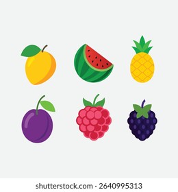 Set of Summer Fruits Vector  Design