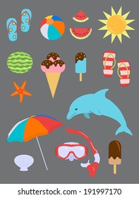 Set of Summer Fun Objects