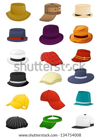 Set Summer Hats Men Isolated On Stock Vector (Royalty Free) 134754008 ...