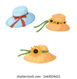 conjunto de ilustraciones vectoriales de sombreros de verano