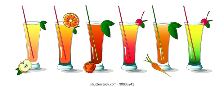 Set of summer and healthy drinks