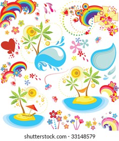 Set of summer holiday icon