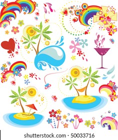 Set of summer holiday icon