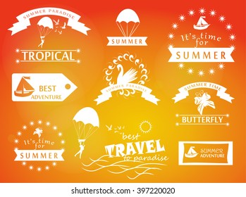 Set of Summer Holidays Badges