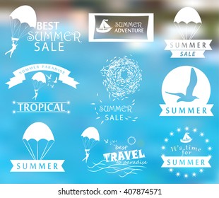 Set of summer holidays labels