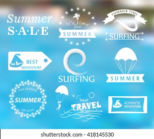 Set of summer holidays labels