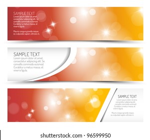 Set of summer horizontal banners - with place for your text