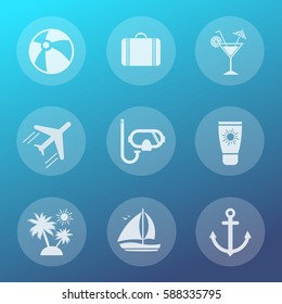 Set Summer Icon. Vector Illustration