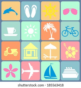 set of summer icons