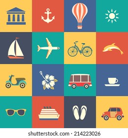 set of summer icons