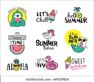 Set Of Summer Icons And Design Elements