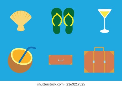 conjunto de iconos de verano. colección de elementos de verano