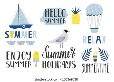 Set of summer illustrations.