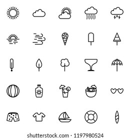 Set of summer line icons