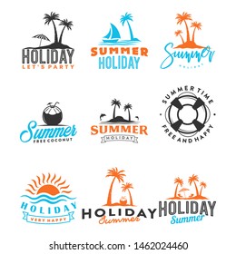 set of summer logo, icon and template