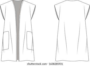 Set of summer long dresses and fashion stylish dress collection template, fill in the blank apparal tops bottoms various styles