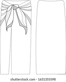 Set of summer long maxi dresses and fashion stylish dress collection template, fill in the blank apparal tops bottoms various styles