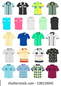 Set of summer men's shirts with short sleeves